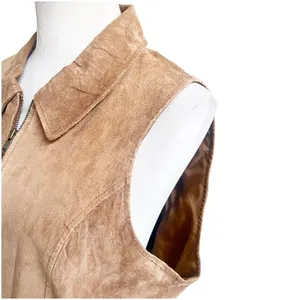Hunt Club Vintage Women’s Suede 100% Leather Vest Tan Western Size 16 thumbnail 7