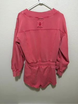 Free People Movement Intercept Romper Hibiscus Coral Pink Athleisure thumbnail 7