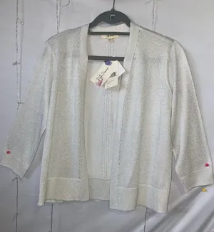 Brighton Silver Shimmer Open-Front Cardigan thumbnail 1