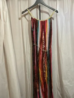 ACE Fashion Women's XL Multicolor Abstract Print Maxi Dress Sleeveless Size XL thumbnail 6