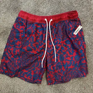 Men’s paisley red and blue swim trunks thumbnail 1