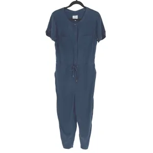 Fat Face Navy Blue Short Sleeve Button Front Jumpsuit Womens 6 EUC thumbnail 2