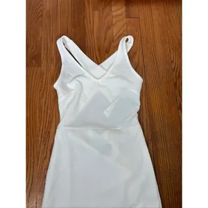 Don't You Dare Little White Dress Cream‎ Midi V-Neck Criss Cross Back Medium NEW thumbnail 3