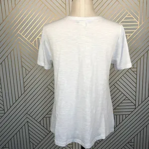 Anthropologie Akemi + Kin T-shirt Top Tee Blouse Floral Tie‎ Front White Small thumbnail 7