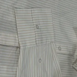 Old Navy Tie-Back Open-Back Button-Down Shirt Neutral Stripe Women’s M thumbnail 9