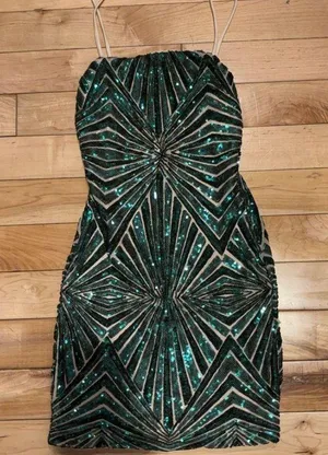 Lulu’S Lost In Your Eyes Teal Sequin Bodycon Mini Dress thumbnail 4