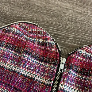 Revolve NBD Strapless Pink Tweed Zip-Front Mini Dress thumbnail 8
