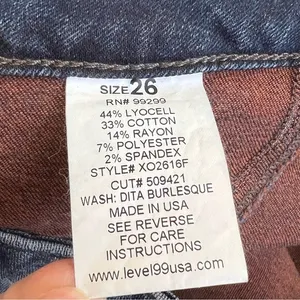 Level‎ 99 Janice Ultra Skinny Jeans 26 Fan Print Dita Burlesque Wash XO2616F thumbnail 7