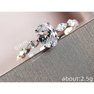 NEW Women's 2Ct Oval Simulated Diamond 14k‎ White Gold Plated Ring Size 7 thumbnail 7