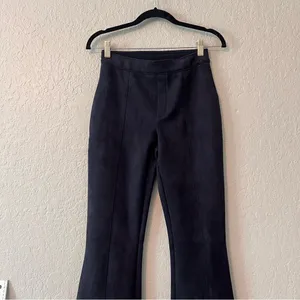SPANX Pants Womens Sz SMALL Faux Suede Flare Bootcut DARK BLUE #78 thumbnail 9
