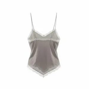 Vintage Pollinaise Silver Grey Cream Lace Camisole Nylon Womens 34 thumbnail 8