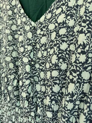 Vineyard Vines Sea Floral Smocked Waist Dress Blue Medium thumbnail 6