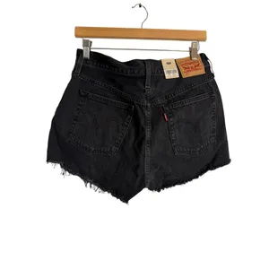 Levi’s 501 Original Fit Black Cut Off Micro Denim Jean Shorts Women’s Size 30 thumbnail 8