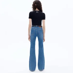 MID WAIST FLARED JEANS Blue Size 27 thumbnail 3