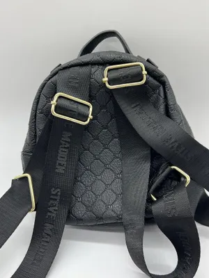 Steve Madden Backpack Womens Mini Black Logo Polyurethane Zip Adjustable Straps thumbnail 2