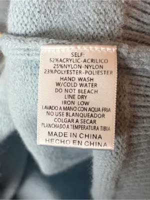 Listicle Pale Blue & Yellow Crewneck Crop Boxy Raised Floral Sweater thumbnail 6
