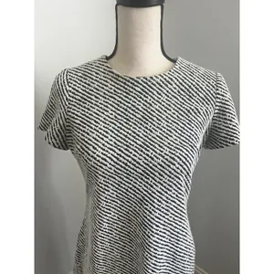 Calvin Klein Tweed Sheath Dress sz 4 Small Office Chic Striped Preppy Minimalist thumbnail 3