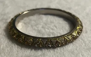 Beautiful Rhinestone Statement Bracelet Bangle Gold thumbnail 1