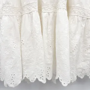 Anthropologie Womens Brittney Crochet Top Eyelet Boho Cottagecore Tiered Dress S thumbnail 9