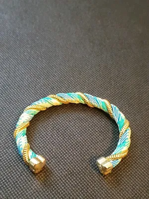 Kendra Scott Masie Cuff Gold-Tone Turquoise & Blue Twisted Rope Cuff Bracelet thumbnail 6