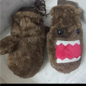 Brown Furry Monster Mittens thumbnail 2