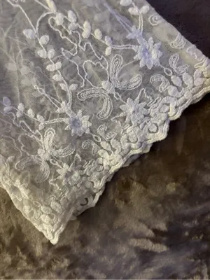 Love Tree Sheer Lace Embroidered Swim Coverup Cream Women’s Size L thumbnail 4