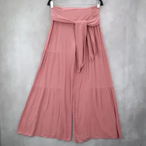 Rewash Pink Boho Wide Leg‎ Palazzo Pants Flowy High Waist Tie Front M Medium thumbnail 2