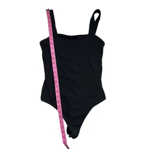 American Eagle Outfitters Women’s Wide Strap Black Bodysuit Sz L thumbnail 4