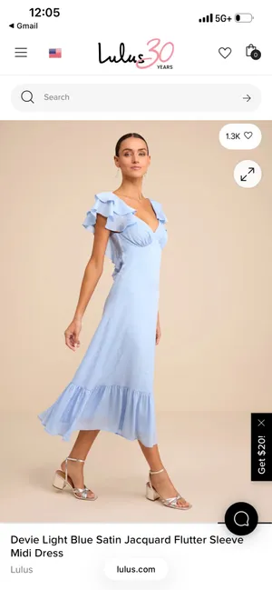 Light Blue Satin Lulus Dress thumbnail 6
