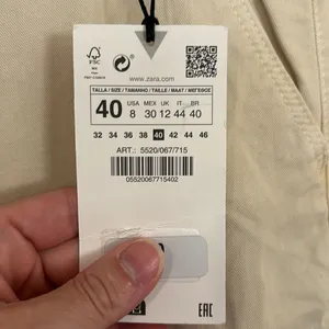 ZARA Wide Leg Cargo Pants in cream NWT thumbnail 5