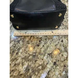 Ted Baker black Textured tweed vanity bag Purse Crossbody Hand Held Chain thumbnail 11