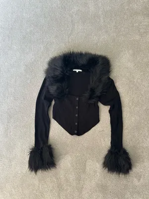Et Clet Fur trim cardigan thumbnail 4