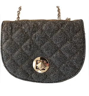 LONG CHAIN CROSSBODY GOLD GLITTER SHOULDER BAG Purse Evening Occasion Bag thumbnail 1
