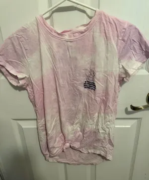 Disney Bambi Thumper Tie Dye Graphic T-Shirt Small Pink White Quote Tee thumbnail 1