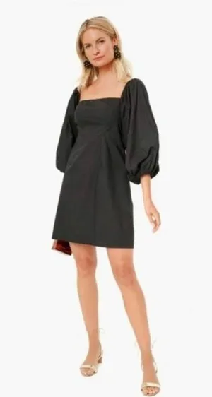 Tuckernuck Pomander Place Square Neck Chloe Mini Dress Black Puff Sleeves Small thumbnail 2