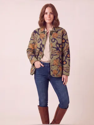 Vintage Nicole Summers Pure Silk Quilted Jacket Equestrian Hunt Padded Barn Coat thumbnail 4