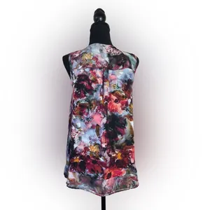 Simply Vera Vera Wang Sleeveless Floral Blouse Women’s Medium Career Top thumbnail 2