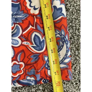 Zara Ruffled red blue white bohemian Paisley Print long sleeve Mini Dress M thumbnail 6