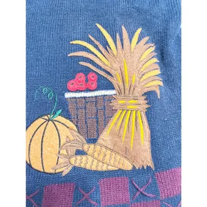 Capacity Vintage Womens 2X Sweater Knit Vest Novelty‎ Teacher Fall Cat Sunflower thumbnail 2