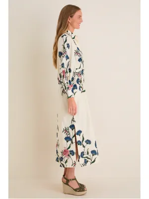 Tuckernuck Belle Bouquet Cotton Linen Therese Puff Sleeve Dress S Belted Garden thumbnail 3