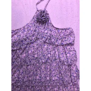 Altar'd State Halter Top Women Medium Purple Floral Tiered Ruffle Rosette Boho thumbnail 6