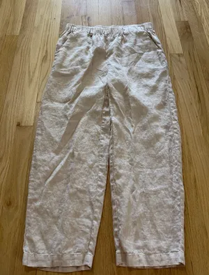 Quince 100% European Linen Pants 25" Oxford Sz S thumbnail 1