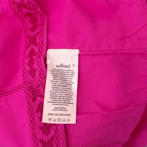 Aritzia WILFRED Palo Santo Blouse La Boheme Electron Fuchsia Embroidered XXS thumbnail 12