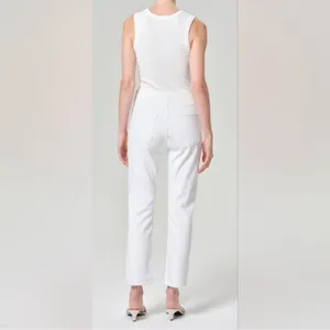 Agolde Women’s Riley Crop Straight Leg Sour Cream White Denim Jeans Size 28 thumbnail 6