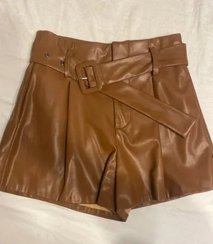 DO+BE Brown Leather Shorts thumbnail 1
