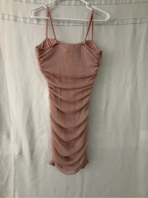 Inspired Hearts Pink Sparkly Ruched Draped Bust Women’s Mini Dress size M(E73) thumbnail 8