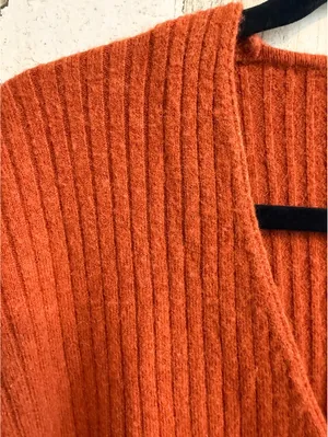 Madewell XS Burnt Orange Merino Wool Alpaca Ribbed Button Cardigan thumbnail 15