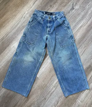 VTG LEVIS SILVER TAB Cargo Denim Pants Capris Size 24 25 M 12 Faded thumbnail 1