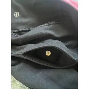 Lululemon Groove Black Fuchsia Peach Pink Quilt Winter Flare Leg Pants Size 8 thumbnail 5