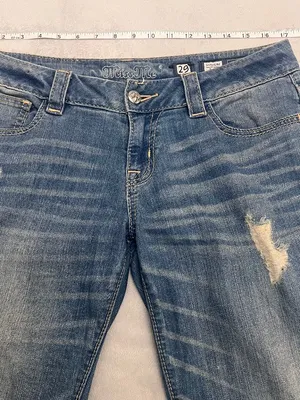 Miss Me Signature Women's Flare Jeans Size 29 Distressed Blue Denim Low Rise thumbnail 8